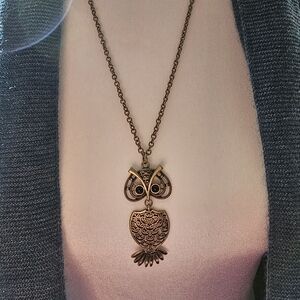 2010s Style Owl Necklace Costume Jewelry